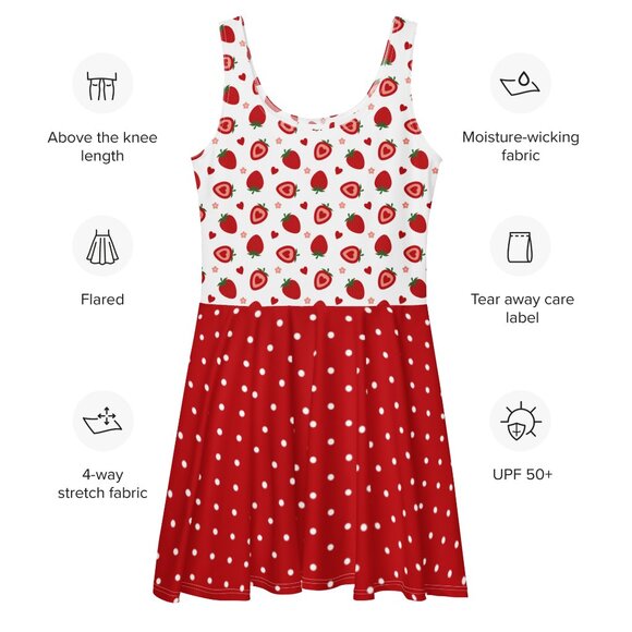 Strawberry Hearts Swing Pin Up Dress - Picture 6 of 11